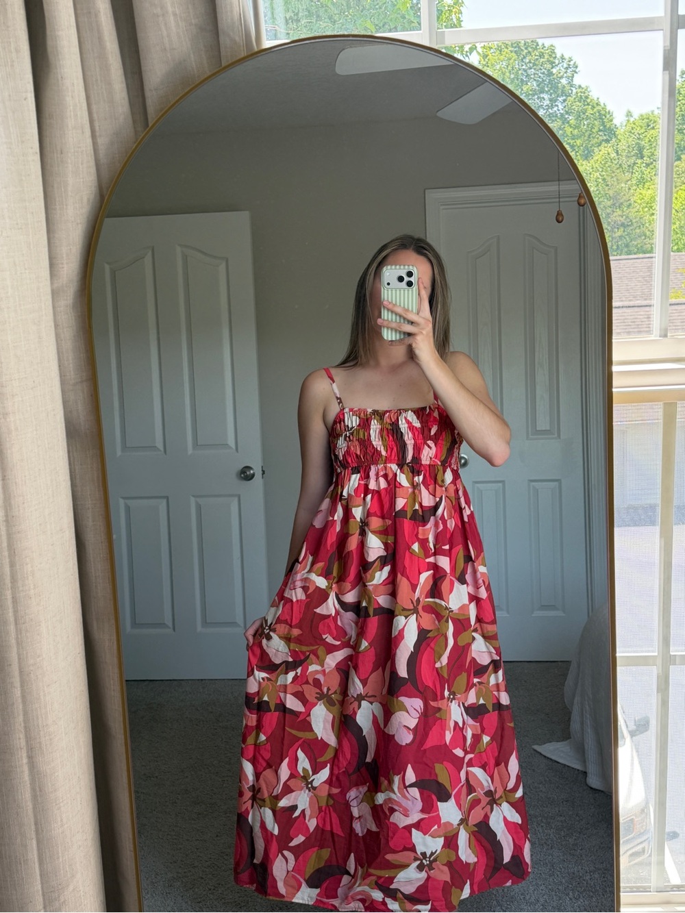 Target Red Pink Floral Maxi Dress